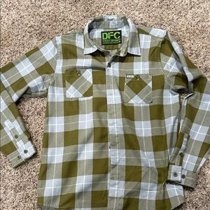 DIXXON Green and White Plaid Button Down Shirt